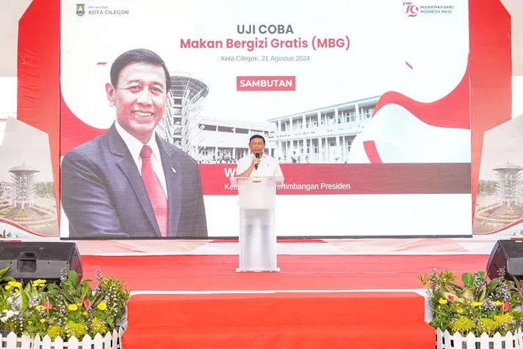 Ketua Dewan Pertimbangan Presiden, Wiranto saat memberikan sambutan di Kota Cilegon (TOPmedia/Firasat Nikmatullah)