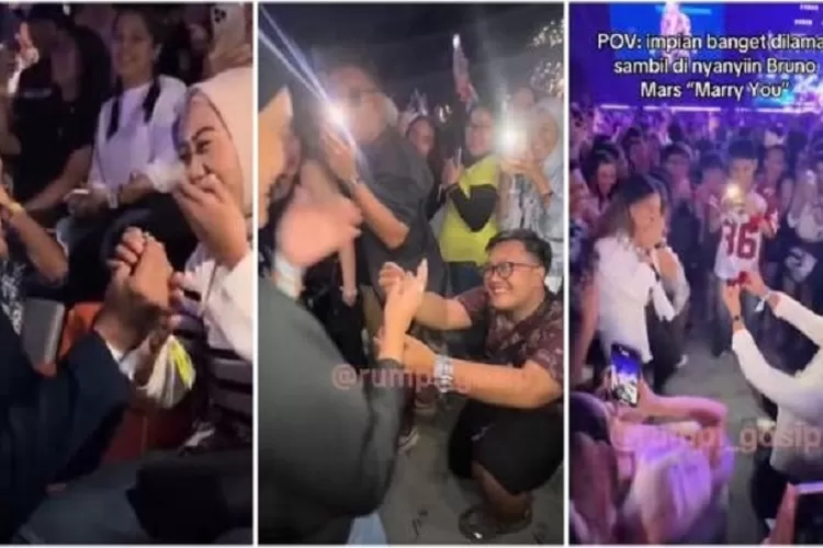 3 Orang Pria Melamar Kekasihnya di Konser Bruno Mars (TOPMedia.co.id / Istimewa)