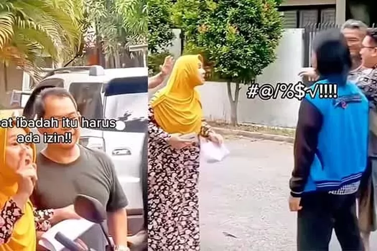 Tangkapan layar video seorang ASN perempuan di Bekasi yang diduga intoleransi. (TOPmedia/Istimewa)