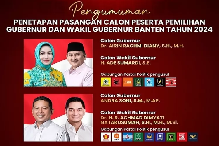 Pasangan Calon Gubernur dan Wakil Gubernur Banten (Foto: Instagram @kpuprovinsibanten)