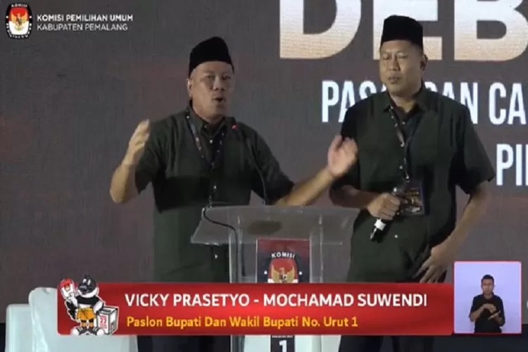 Potret Calon Bupati Pemalang, Vicky Prasetyo saat Debat Pilkada 2024 (TOPmedia.co.id / Istimewa: Tangkapan Layar KPU Pemalang)