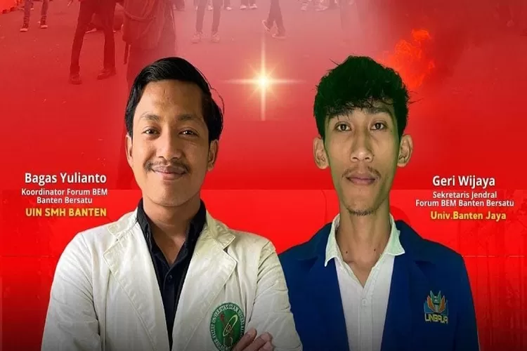 Koordinator dan Sekjend BEM Banten Bersatu, Bagas Yulianto dan Geri Wijaya (Dok. BEM Banten Bersatu)