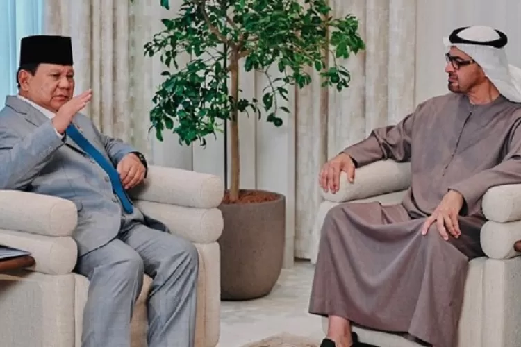 Presiden Prabowo Bersama Presiden Persatuan Emirat Arab, Yang Mulia Sheikh Mohamed bin Zayed Al Nahyan di Abu Dhabi. (instagram.com/presidenrepublikindonesia)