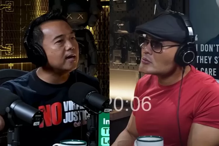 Pengacara eks pemain sirkus Taman Safari, Muhammad Sholeh (kiri) dan artis Deddy Corbuzier (kanan). (YouTube.com / Deddy Corbuzier)