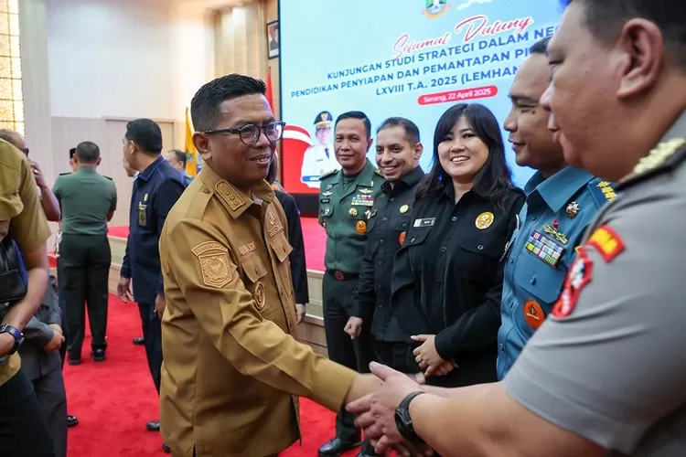 Gubernur Banten Andra Soni menerima Kunjungan 27 Peserta didi Lemhanas, Selasa (22/4/2025)