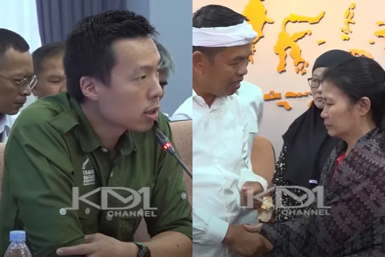 Direktur Taman Safari Indonesia, Aswin Sumampau (kiri) dan Gubernur Jabar, Dedi Mulyadi bersama eks pemain sirkus OCI (kanan). (YouTube.com / Kang Dedi Mulyadi Channel)