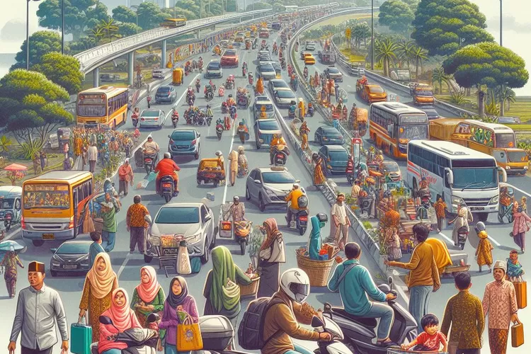 Jadwal dan Jalur yang Tersedia Mudik Gratis Lebaran 2024 (Ilustrasi: Bing Image Creator)