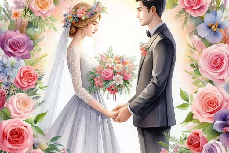 Pernikahan karena cinta (Ilustrasi: Bing Image Creator)