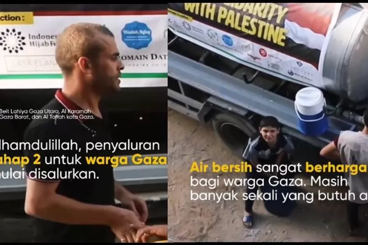 Penyaluran air bersi untuk warga Gaza (Instagram @handsfoundstion.idn)