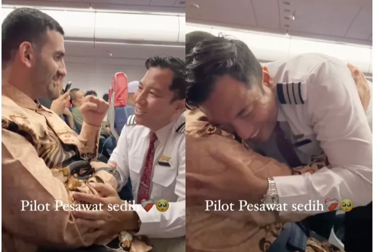 Pilot pesawat peluk warga Palestina (Instagram @mahmoud_abdallall)