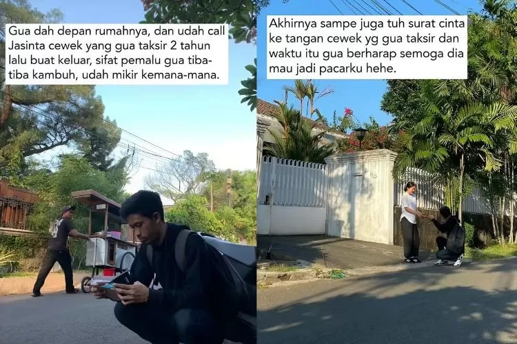Pria ini antar surat cinta yang sudah berusia 2 tahun (tiktok @puadzzz)