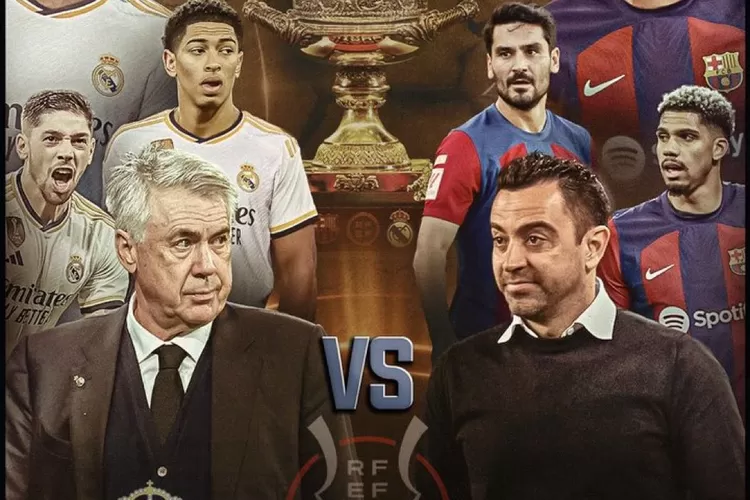 Barcelona dan Real madrid akan kembali bertemu di final piala Supercopa de Espana 2023/2024 (Sumber: X@fubool_fotos)
