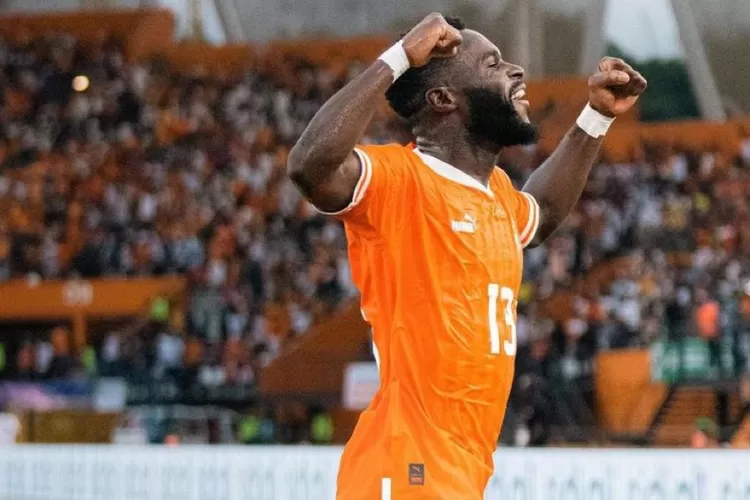 Selebrasi pemain pantai gading usai mencetak gol  (Sumber: X@Nobartvnews)