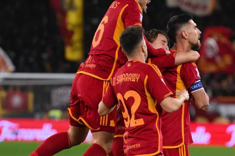 Selebrasi Pemain AS Roma (Sumber: X@OfficialASRoma)