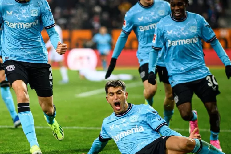 Selebrasi Pemain Bayern Leverkusen  (Sumber: X@Spinaaaaa17)