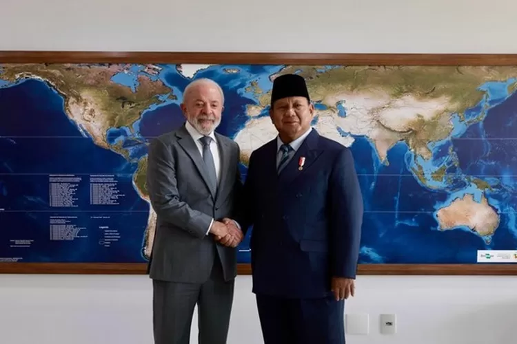 Presiden Prabowo Subianto dan Presiden Brasil Luiz In&aacute;cio Lula da Silva di Brasilia, Brasil.