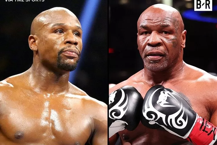 Floyd Mayweather Jr dan Mike Tyson. (Foto X @BleacherReport)