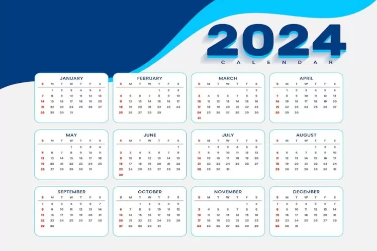 DOWNLOAD Kalender 2024 Lengkap dengan Tanggal Merah PDF Format JPEG