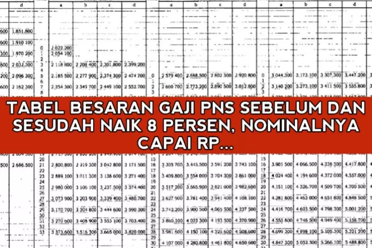 Perbandingan Besaran Gaji PNS Sebelum Dan Setelah Naik 8 Persen ...