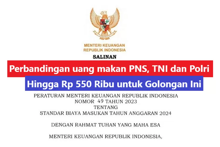 Inilah Perbandingan Uang Makan PNS, TNI Dan Polri Hingga Rp 550 Ribu ...