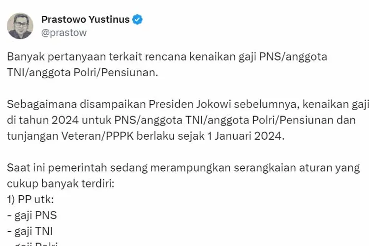 Kabar Baik 2024! Naik Gaji 8 Dan 12 Persen PNS, TNI-Polri, Pensiunan ...