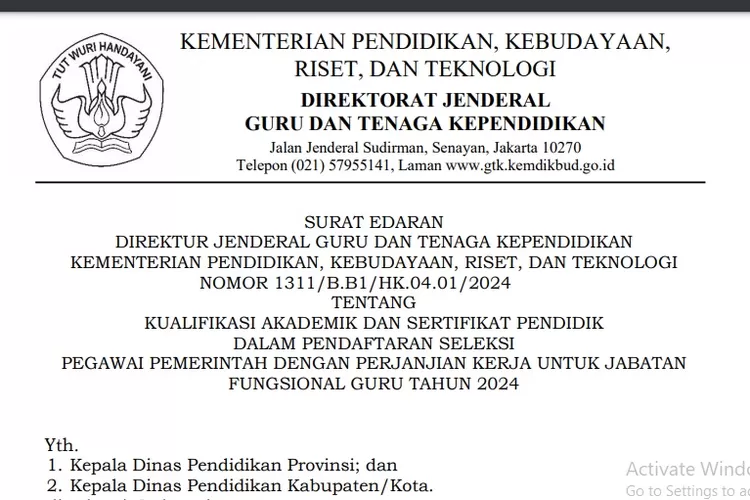 Isi Surat Edaran Dirjen GTK Terkait Pendaftaran Seleksi PPPK Jabatan ...