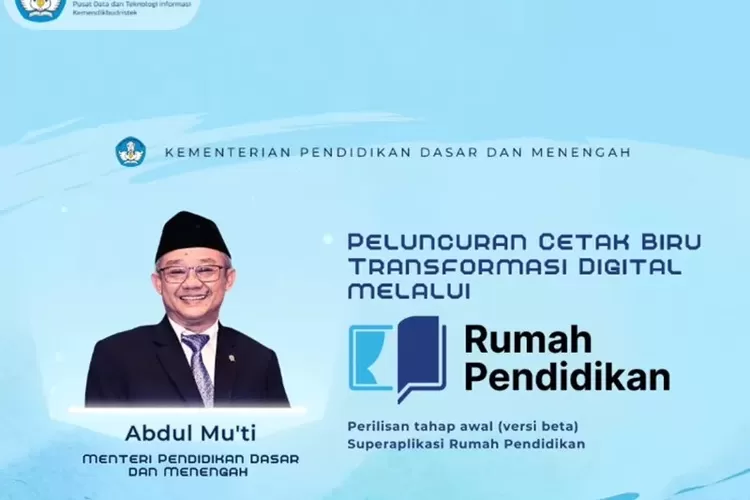 Menteri Pendidikan Dasar dan Menengah Abdul Mu&rsquo;ti Luncurkan Cetak Biru Transformasi Digital Melalui Rumah Pendidikan (melintas.id)