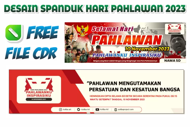 Download CDR Desain Spanduk MMT Banner Hari Pahlawan Nasional 10