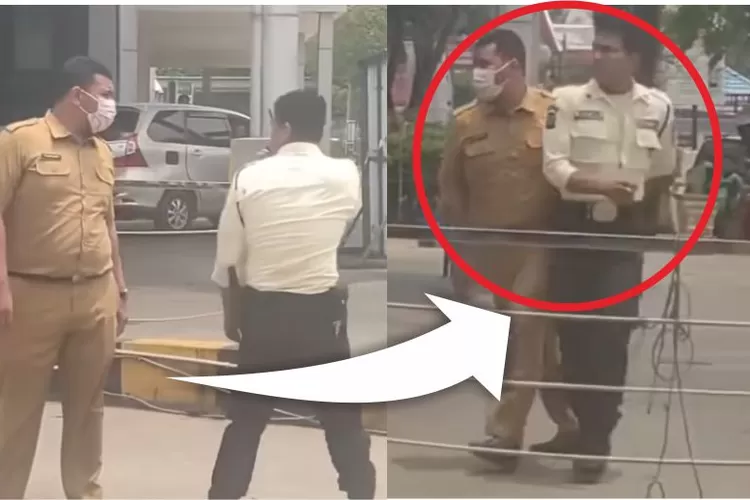 PNS cekcok dengan scurity mal di depan RS Siloam Palembang (Instagram @plg.liip.id)