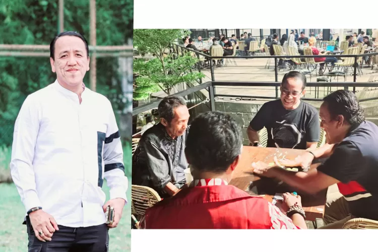 Ketua IJTI Sumsel Muhammad David dan Kapolda Sumsel bermain gaple bersama awak media sampai semalam suntuk (molem/infosumsel)