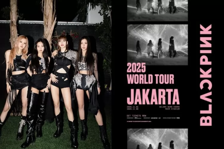 Poster BlackPink dalam World Tour Jakarta 2025.
