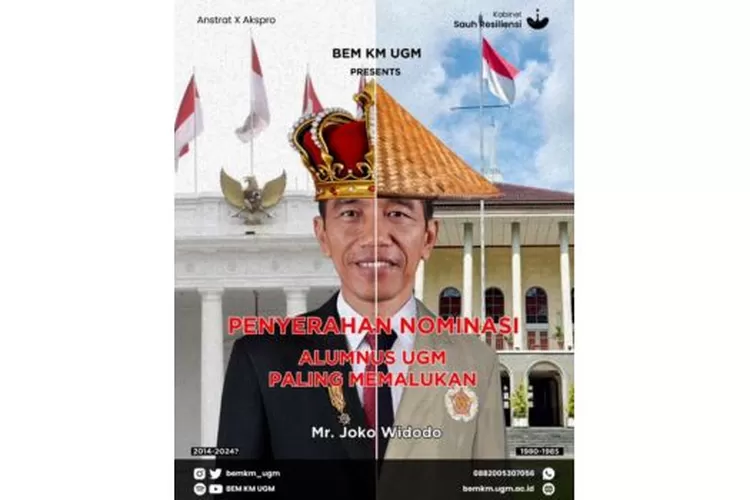 BEM UGM Nobatkan Jokowi sebagai Alumnus UGM Paling Memalukan, Gielbran:  Hanya Beliau yang Seculas dan Seraja Jawa Ini - Malang Network