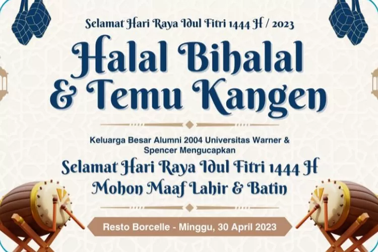 8 Contoh Banner Halal Bihalal Lebaran 2024, Jadikan Background Reuni ...