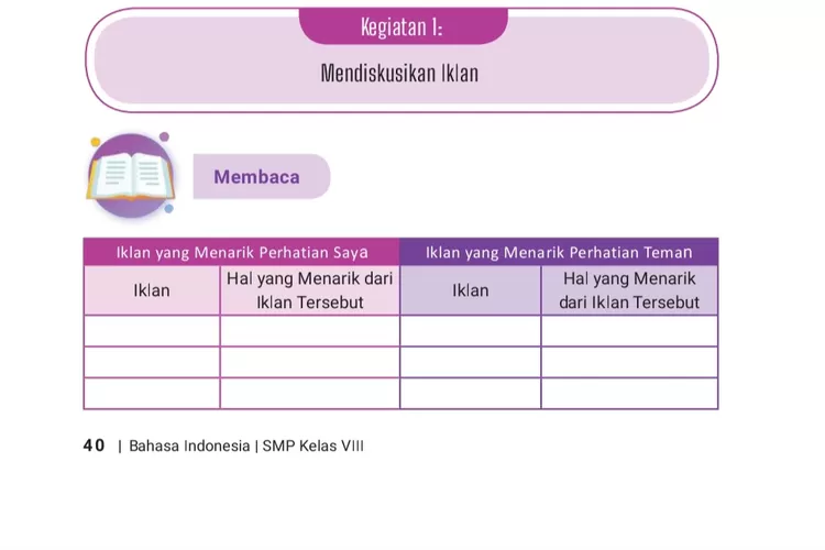 Ini Kunci Jawaban Bahasa Indonesia Kelas 8 Halaman 40, Kurikulum ...