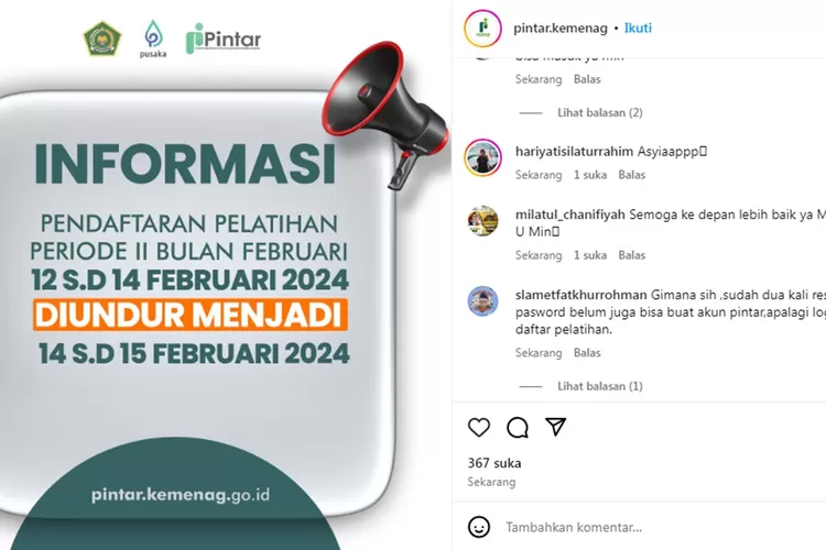 Ternyata Diundur! Pendaftaran Pelatihan PINTAR Kemenag Periode II ...