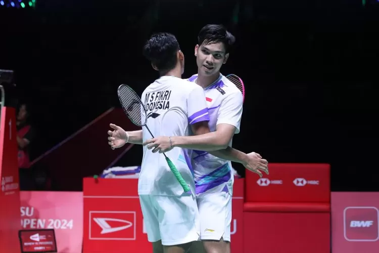 Fikri/Daniel usai berlaga di semifinal Japan Open 2024.