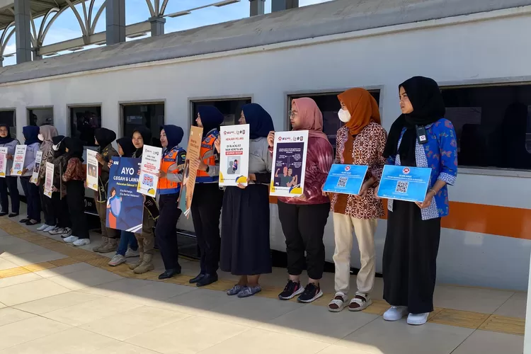 Edukasi anti kekerasan dan pelecehan seksual di kereta api (Bisnisbandung.com/ Dinda Rizkyana)