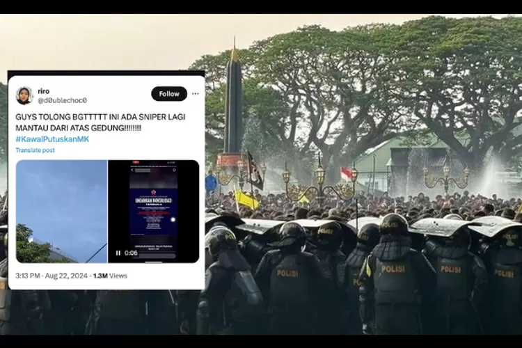 Tangkapan layar X @D0ublechoc0 saat sniper membidik loct di atas gedung AAS Building kampus UMI ( X/@D0ublechoc0)