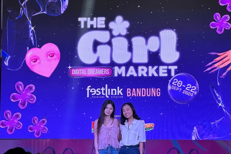 Adelle Tanuri dan Dhika Himawan, co-Founder Rahasia Gadis saat press conference The Girl Market (Bisnisbandung.com/ Alit Suwirya)