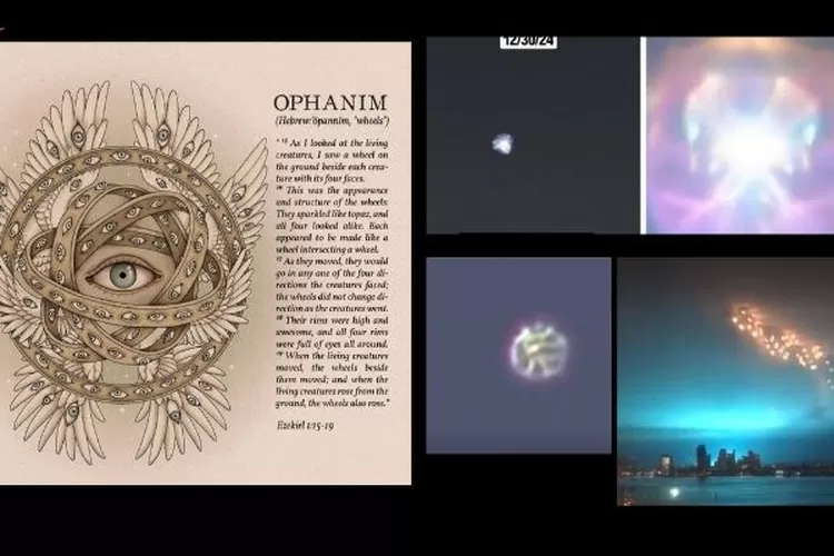 Penampakan UAP (Unidentified Aerial Phenomenon) yang menyerupai Ophanim dalam kitab Yehezkiel (Twitter X /@realwilldonahue)