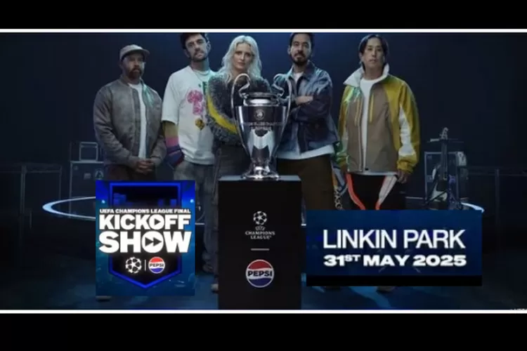 Tampilan dari Linkin Park yang akan menggebrak acara Kick-Off final UCL 31 Mei 2025   (dok Instagram @linkinpark, @championsleague)