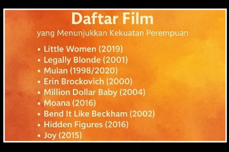 Daftar beberapa judul film perempuan inspiratif (dok canva)