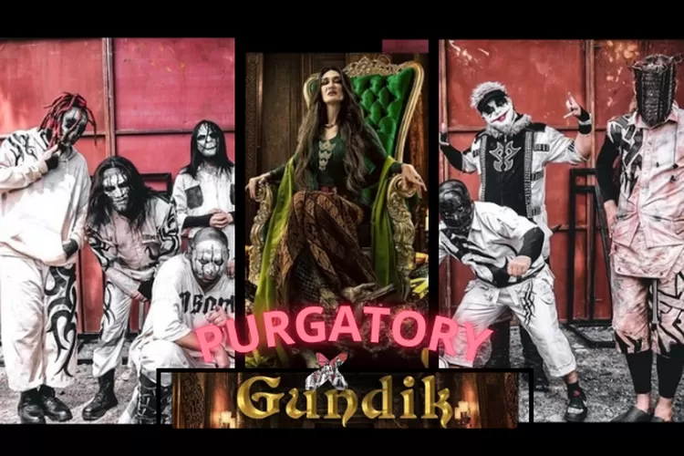 Personil band Purgatory dan Luna maya sebagai Nyai Gundik dalam film horor Gundik  (dok Instagram /@filmgundik, @purgatorymogerz)