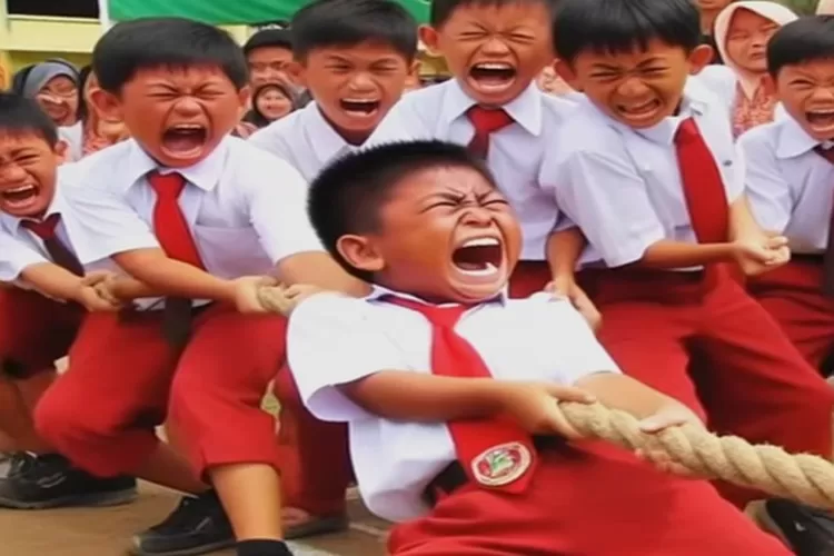 Illustrasi Lomba Tarik Tambang (Tangkap layar youtube Tumbuh Bebas)