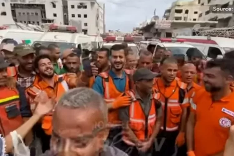 Warga Gaza setelah mendengar Genjatan Senjata (Tangkap layar youtube Metro TV)