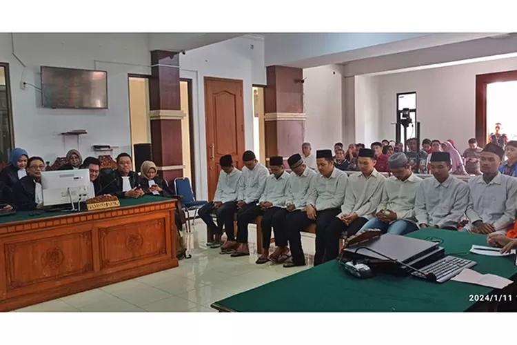 10 Terdakwa penganiayaan sesama tahanan Polresta Banyumas divonis 18 bulan penjara.  (Dok PN Purwokerto)