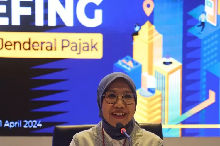 Direktur Penyuluhan Pelayanan dan Hubungan Masyarakat DJP Dwi Astuti saat Konferensi pers DJP Kementerian Keuangan di Jakarta, Senin (1/4/2024).  (ANTARA/HO-Kementerian Keuangan)