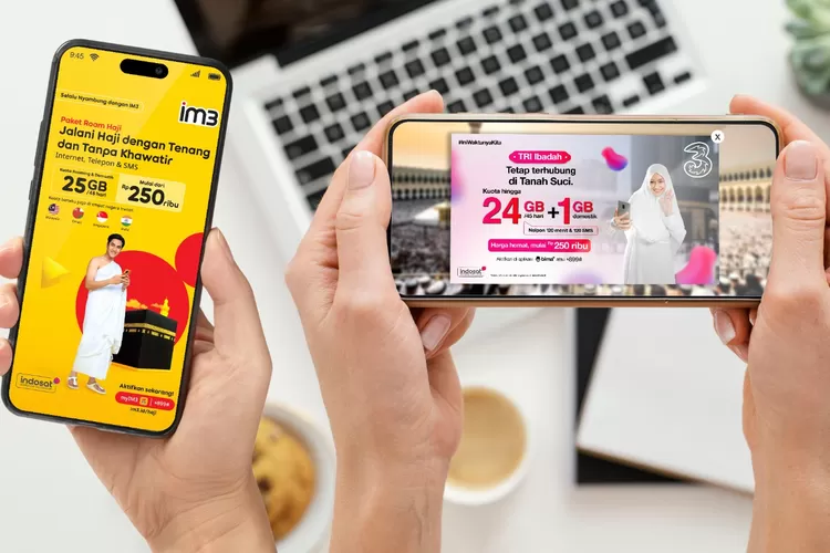 Indosat Ooredoo Hutchison (Indosat atau IOH) menghadirkan paket telekomunikasi khusus ibadah haji dan umrah, melalui brand IM3 dan Tri.  (Foto: Dok. Istimewa)