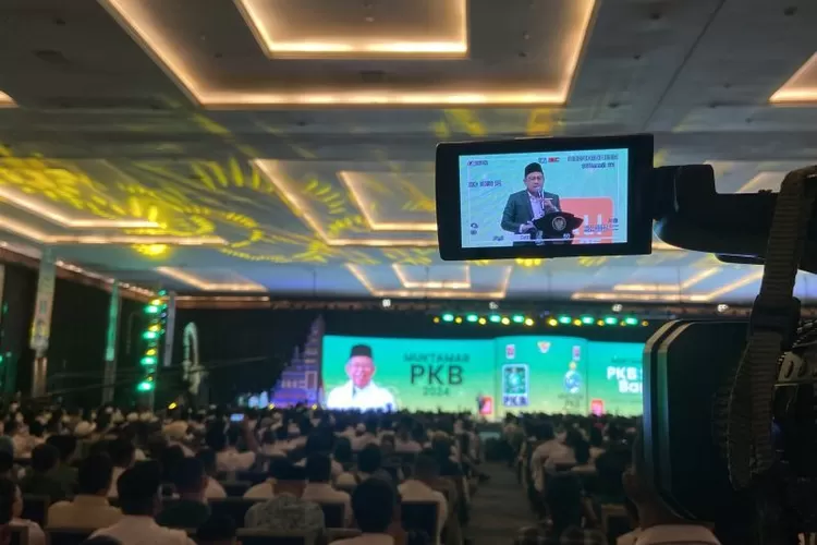 Ketua Umum PKB Muhaimin Iskandar dalam penutupan Muktamar PKB 2024 di Badung, Bali, Minggu (25/8/2024). (ANTARA/Ni Putu Putri Muliantari)