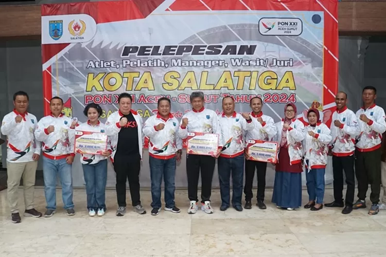 Pelepasan atlet PON XXI asal Salatiga.  (Dok Prokompim Salatiga )
